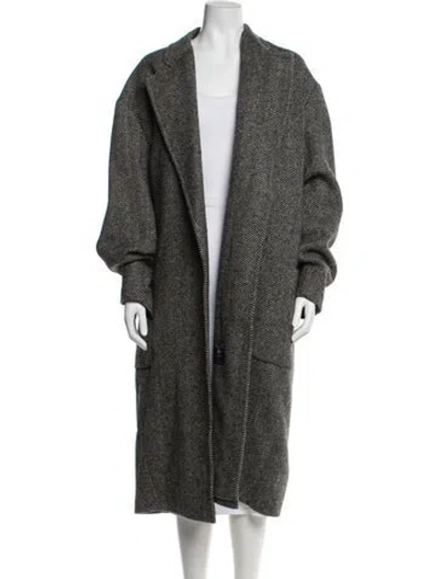 Pre-owned Studio Nicholson Wool Tweed Pattern Coat In Multicolor