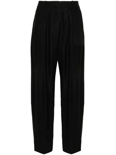 Studio Nicholson High-rise Pleated Wide-leg Trousers In Black