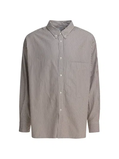 Studio Nicholson X Beams Plus Striped Patch Pocket Shirt In Multi