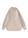Studio Nicholson Xbeams Plus Button-down Striped Shirt In Neutral
