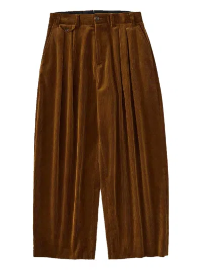Studio Nicholson Xbeams Plus Cotton Trousers In Brown