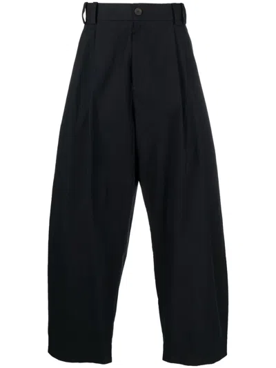 Studio Nicholson Yale Wide Leg Trousers In Blue