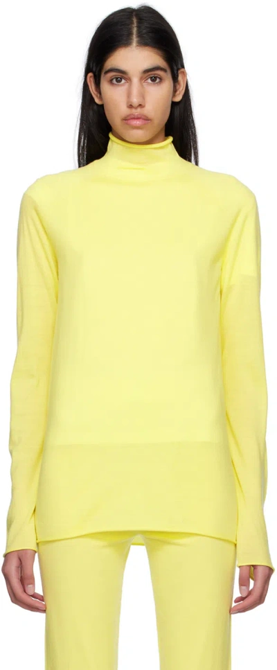 Studio Nicholson Yellow Calid Turtleneck In Lemon Fizz