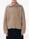 Studio Nicholson Sandos Extrafine Merino Wool Zip Cardigan In Brown