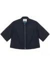Studio Nicholson Collared Cropped Semi-sheer Short Sleeves Jacket