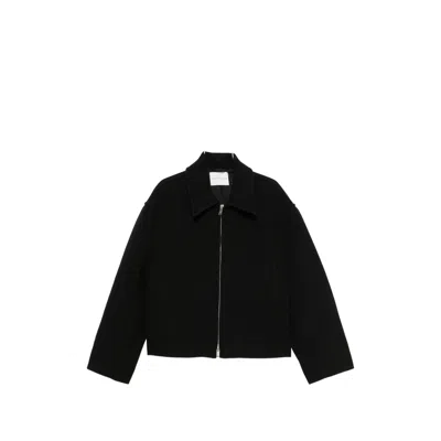 Studio Nicholson Zip-up Spread-collar Shirt Jacket In Black