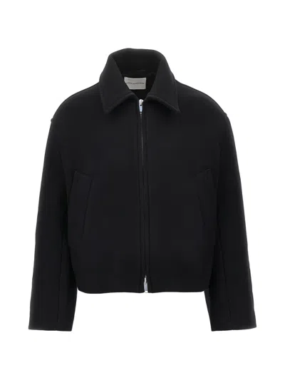 Studio Nicholson Wool And Cashmere-blend Zip-up Blouson Jacket In Black