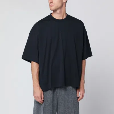 Studio Nicholson Oversized Navy Blue Cotton T Shirt