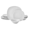 Studio Nova ® 12-piece Porcelain Dinnerware Set, Michele Pattern In Solid Color,white