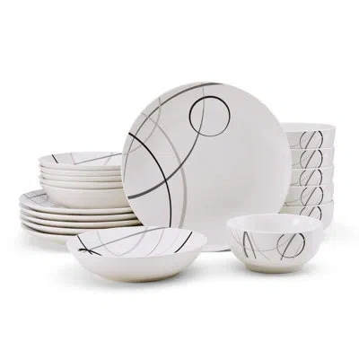 Studio Nova Circles 18-piece Porcelain Dinnerware Set, Service For 6 In White