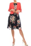 Studio One Floral Printed Two Piece Jacket Dress