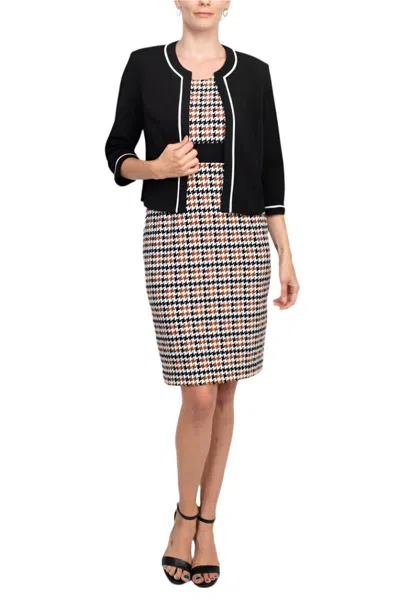 Studio One New York 66185 Short Fitted Bodycon Cocktail Dress In Multi