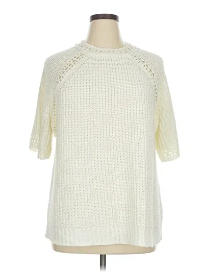 Pre-owned Studio Park Pullover Sweater In White