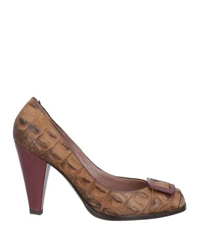 Studio Pollini Woman Pumps Light Brown Size 8 Leather In Beige