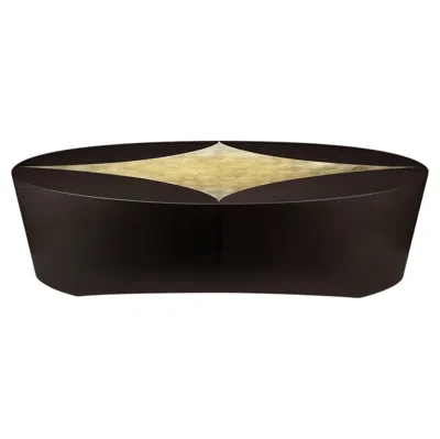 Pre-owned Studio Roeper Venetian Cocktail Table In Dark Java Walnut And Brass Leaf By  In Black