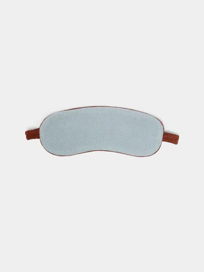 Studio Shamshiri X Abask Handwoven Cashmere And Silk Eye Mask In Blue
