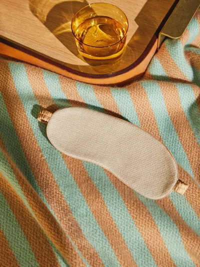 Studio Shamshiri X Abask Handwoven Cashmere And Silk Eye Mask  Abask Luxury Gift In Neutral