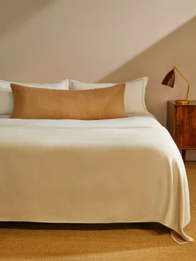 Studio Shamshiri X Abask Handwoven Cashmere Lumbar Cushion (48in/1.2m) In Brown