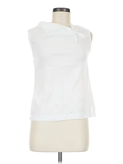 Pre-owned Studio Sleeveless Blouse In White