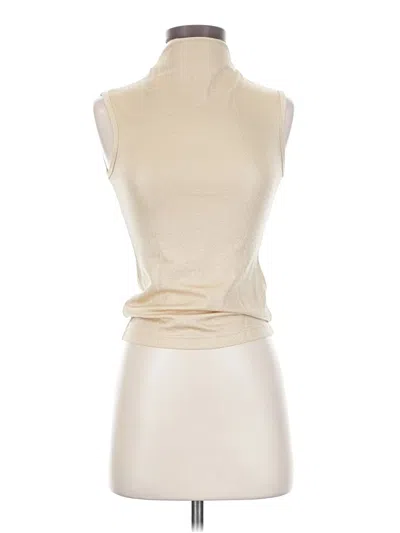 Pre-owned Studio Sleeveless Top Gold Turtleneck Tops