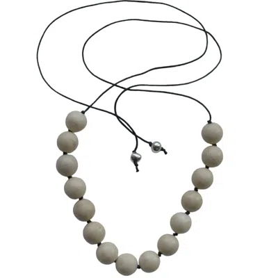 Studio Solíz Women's Black / Neutrals Yeso Fossil Jasper & Sterling Silver Necklace