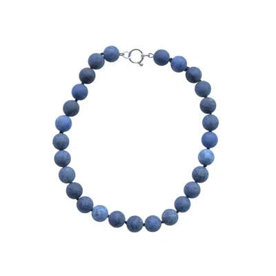 Studio Solíz Women's Blue / Silver Tinta Deep Blue Dumorietite Beaded Necklace In Multi