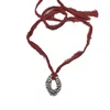 Studio Solíz Women's Red Marea Hand Sculpted Silver Pendant On Silk Ribbon