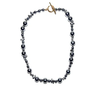 Studio Solíz Women's Silver Heméra Hematite Choker Necklace