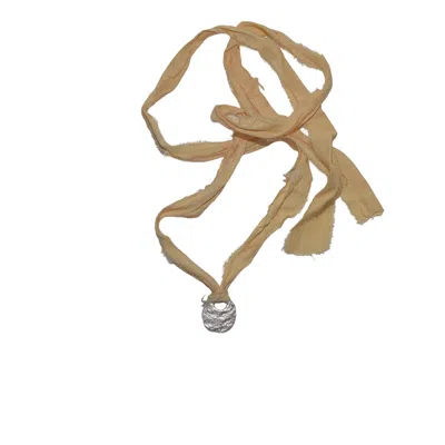 Studio Solíz Women's Yellow / Orange Brisa Hand Sculpted Silver Pendant On Silk Ribbon