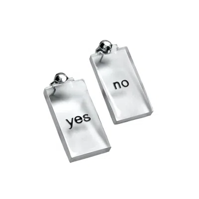 Studio Syg Women's Black Yes / No Stud Earrings