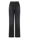 Studio Tomboy Adjustable-waist Bootcut Jeans In Black
