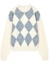 Studio Tomboy Argyle Intarsia Knit Sweater In Neutrals