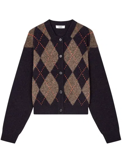 Studio Tomboy Argyle-pattern Cardigan In 蓝色