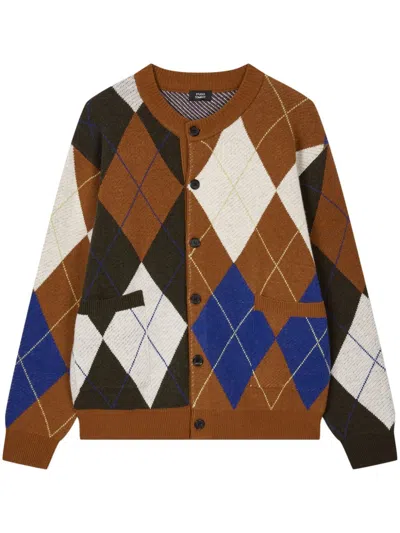 Studio Tomboy Argyle-pattern Cardigan In Brown