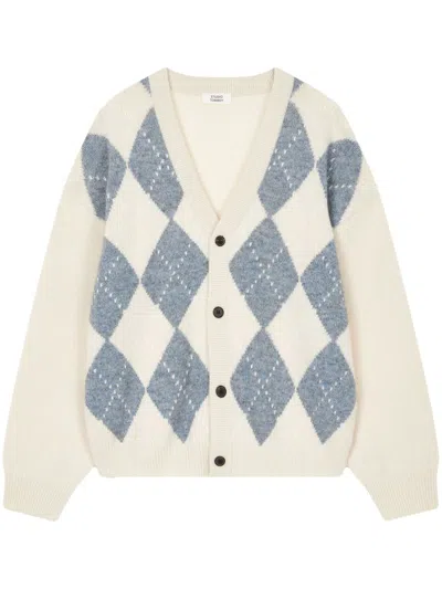 Studio Tomboy Argyle-pattern Cardigan In Neutrals