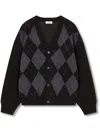 Studio Tomboy Argyle-pattern Cardigan In Schwarz