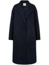Studio Tomboy Asymmetric Wool Coat In Blue