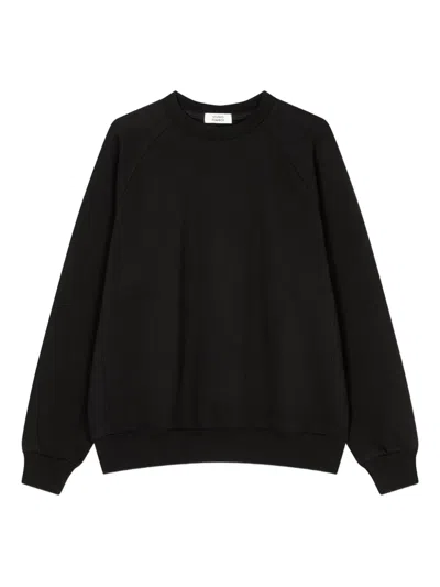 Studio Tomboy Back-logo Ribbed Sweatshirt In Black
