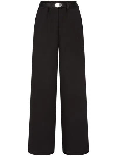 Studio Tomboy Belted French-terry Trousers In 黑色