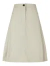 Studio Tomboy Belted Pleated Midi Skirt In Neutral
