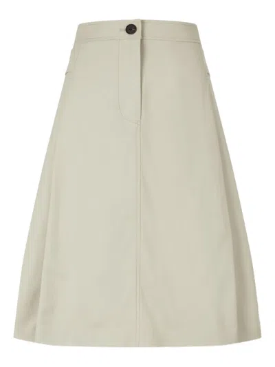 Studio Tomboy Belted Pleated Midi Skirt In Neutral