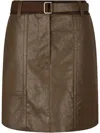 Studio Tomboy Belted Skirt In Brown