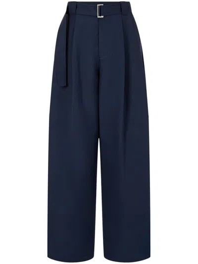 Studio Tomboy Belted Trousers In Blue