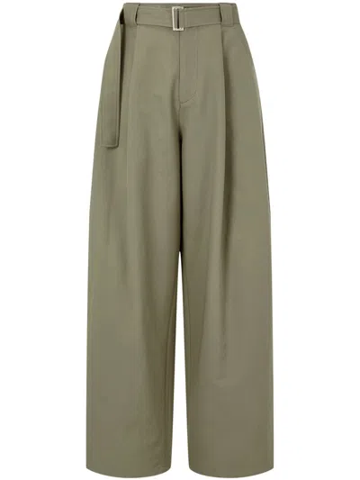 Studio Tomboy Belted Trousers In Green