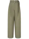 Studio Tomboy Belted Tuck Trousers In Green