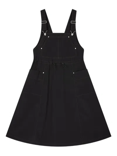 Studio Tomboy Bib Overskirt Mini Dress In Black