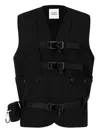 Studio Tomboy Buckle-fastening Patch-pocket Vest In Black