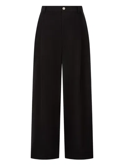 Studio Tomboy Button-detail Cotton Trousers In Black