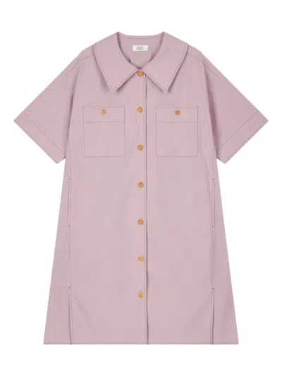 Studio Tomboy Button-down Pocket Dress In Pink