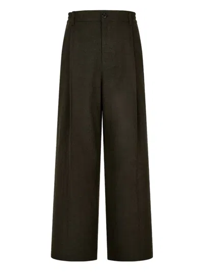 Studio Tomboy Button-fastening Pleated Trousers In Brown